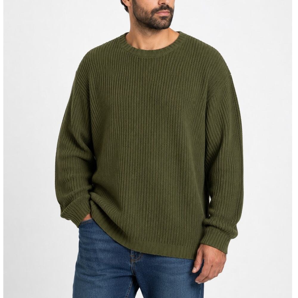 King Size Crewneck Sweater Olive Green Size 3XL Big